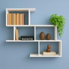 Nicho decorativo mdf 90x90x18 cm moderno multifuncional para sala quarto ou escritório porta livros e enfeites elegant