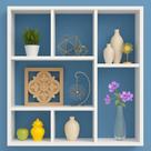 Nicho Decorativo Mdf Prateleira 90X90X15CM Organizadora De Sala Quarto Branco Branco