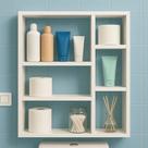 Nicho Decorativo sixteen 70x60cm MDF Branco Prateleira Suspensa Organizador de Banheiro