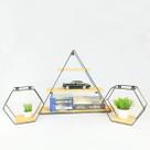 Nicho decorativo triangulo grande com 2 nichos hexagono pequeno - kit