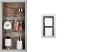 Nicho Em Porcelanato Com Prateleira De Vidro e Porta Papel Higiênico - Kit com 2 peças (Pietra) Nicho Em Porcelanato Com Prateleira De Vidro e Porta Papel Higiênico - Kit com 2 peças (Pietra)