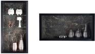 Nicho Em Porcelanato Para Banheiro E Nicho com Prateleira De Vidro - Kit com 2 Peças (Preto)