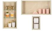 Nicho Em Porcelanato Para Banheiro - Kit com 3 peças (Bege)
