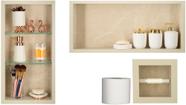 Nicho Em Porcelanato Para Banheiro - kit com 3 peças (Bege)