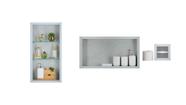 Nicho Em Porcelanato Para Banheiro kit com 3 peças Cinza Claro