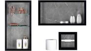 Nicho Em Porcelanato Para Banheiro - kit com 3 peças (Cinza/Preto)