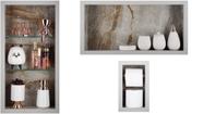Nicho Em Porcelanato Para Banheiro - kit com 3 peças (Pietra)
