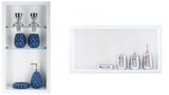 Nicho Em Porcelanato Polido Para Banheiro E Nicho com Prateleira de Vidro - Kit com 2 Peças (Branco)