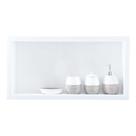 Nicho Em Porcelanato Polido Para Banheiro Porta Shampoo Lavabo Box 60x30x 8cm - (Branco)