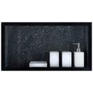 Nicho Em Porcelanato Polido Para Banheiro Porta Shampoo Organizador Lavabo Box (Preto Via Láctea)
