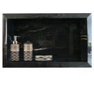 Nicho Embutir Preto Rajado Dourado Borda Diamante Porcelanato 60x32cm Banheiro