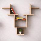 Nicho Estante Decorativa MDF Cru 90cm Porta Livros Sala