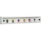 Nicho Funko Portas Correr Acrílico Branco 100x16x18 Puxador Montante Preto