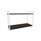 Nicho Industrial 2 Prateleiras Bahamas Ferro Branco Tampo Amêndoa 60cm