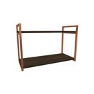 Nicho Industrial 2 Prateleiras Bahamas Ferro Cobre Tampo Amêndoa 60cm