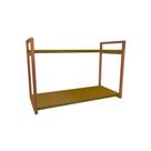Nicho Industrial 2 Prateleiras Bahamas Ferro Cobre Tampo Canela 60cm