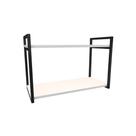 Nicho Industrial 2 Prateleiras Bahamas Ferro Preto Tampo Branco 60cm
