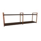 Nicho Industrial 2 Prateleiras Copacabana Ferro Cobre Tampo Amêndoa 120cm
