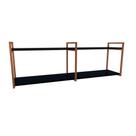 Nicho Industrial 2 Prateleiras Copacabana Ferro Cobre Tampo Preto 120cm