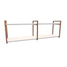 Nicho Industrial 2 Prateleiras Grécia Ferro Cobre Tampo Branco 100cm