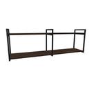 Nicho Industrial 2 Prateleiras Grécia Ferro Preto Tampo Amêndoa 100cm