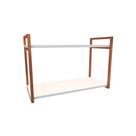 Nicho Industrial 2 Prateleiras Maldivas Ferro Cobre Tampo Branco 80cm