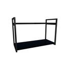 Nicho Industrial 2 Prateleiras Maldivas Ferro Preto Tampo Preto 80cm