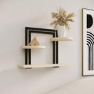 Nicho Industrial Bali para Organização e Decoração de Espaços Elegantes Ferro Preto Tampo Off White
