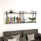 Nicho Industrial Banheiro Prateleira Dupla Amêndoa Mdf 60cm