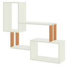 Nicho Industrial com 2 Nichos F25 JPF Pradel 100% MDF Off White/Freijo Fosco e 2 Prateleiras Estilo e Funcionalidade