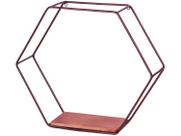 Nicho Marrom Hexagonal 45x39cm 1 Prateleira - Shangai 23-899