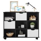 Nicho Organizador 3 Gavetas Preto Branco - Qmovi Nicho Organizador 3 Gavetas Preto Branco - Qmovi