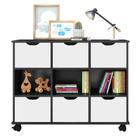 Nicho Organizador 6 Gavetas Preto Branco - Qmovi Nicho Organizador 6 Gavetas Preto Branco - Qmovi