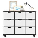 Nicho Organizador 9 Gavetas Preto Branco - Qmovi