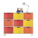 Nicho Organizador com 9 gavetas color e rodízios - Qmovi