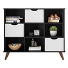 Nicho Organizador Multifuncional 6 Nichos 3 Gavetas Pés Retrô Cube Q01 Preto/Branco - Mpozenato Nicho Organizador Multifuncional 6 Nichos 3 Gavetas Pés Retrô Cube Q01 Preto/Branco - Mpozenato