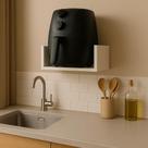Nicho Organizador para Air Fryer Prateleira Suspensa de MDF Branco