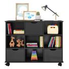 Nicho Organizador Preto com 3 gavetas Pretas - Qmovi