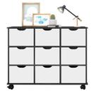 Nicho Organizador Preto com 9 gavetas brancas - Qmovi