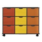 Nicho Organizador Preto com 9 gavetas Coloridas - Qmovi