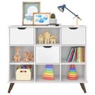 Nicho Organizador Retrô 3 Gavetas Branco - Qmovi Nicho Organizador Retrô 3 Gavetas Branco - Qmovi