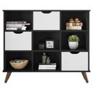 Nicho Organizador Retrô 3 Gavetas Preto Branco - Qmovi Nicho Organizador Retrô 3 Gavetas Preto Branco - Qmovi