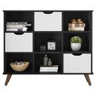 Nicho Organizador Retrô 3 Gavetas Preto Branco - Qmovi Nicho Organizador Retrô 3 Gavetas Preto Branco - Qmovi