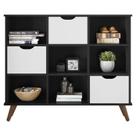 Nicho Organizador Retrô 3 Gavetas Preto Branco - Qmovi Nicho Organizador Retrô 3 Gavetas Preto Branco - Qmovi
