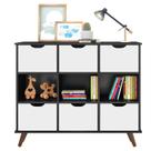 Nicho Organizador Retrô 6 Gavetas Preto Branco - Qmovi Nicho Organizador Retrô 6 Gavetas Preto Branco - Qmovi