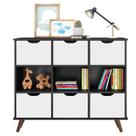 Nicho Organizador Retrô 6 Gavetas Preto Branco - Qmovi Nicho Organizador Retrô 6 Gavetas Preto Branco - Qmovi