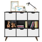 Nicho Organizador Retrô 6 Gavetas Preto Branco - Qmovi Nicho Organizador Retrô 6 Gavetas Preto Branco - Qmovi