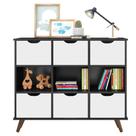 Nicho Organizador Retrô 6 Gavetas Preto Branco - Qmovi Nicho Organizador Retrô 6 Gavetas Preto Branco - Qmovi