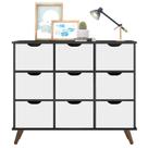 Nicho Organizador Retrô 9 Gavetas Preto Branco - Qmovi Nicho Organizador Retrô 9 Gavetas Preto Branco - Qmovi