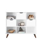 Nicho Organizador Retro Branco com 3 Gavetas Brancas